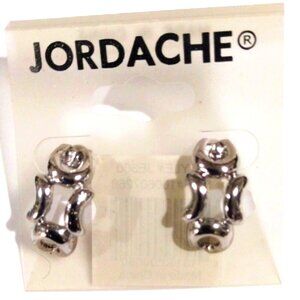 ✨ Jordache Silver tone C-Shape Post Earrings - Bold & Elegant Women's Jewelry